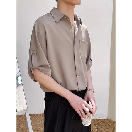 Men's Short Sleeve Ice Silk Shirt